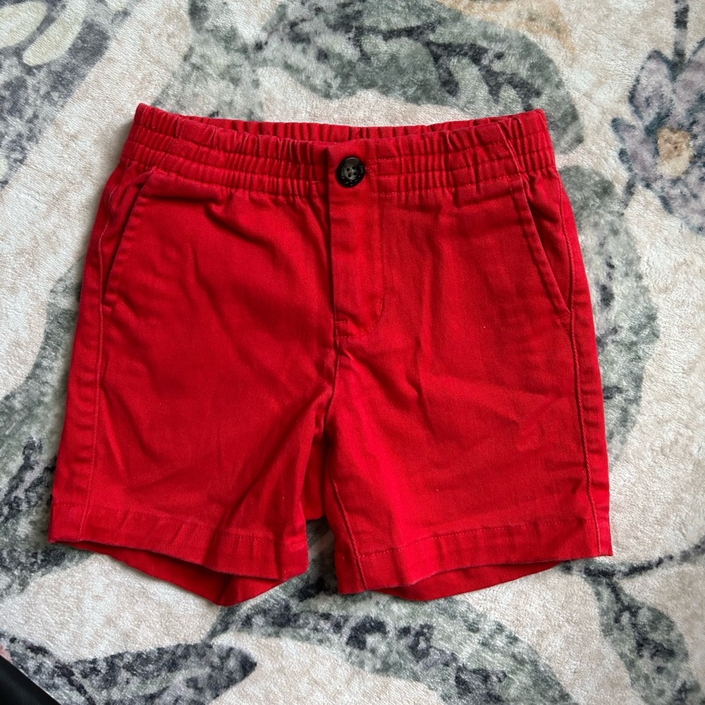 Janie and Jack Vibrant Red 2T Toddler Pull on Twill Shorts